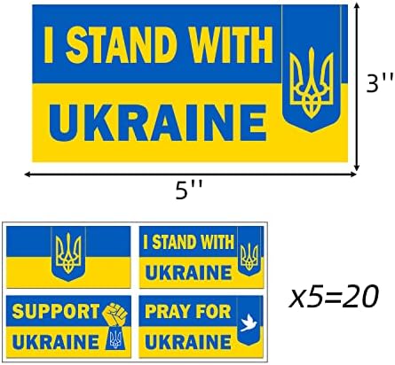 מדבקות דגל אוקראינה אני עומדת עם מדבקות מכוניות באוקראינה 5 x 3 אינץ