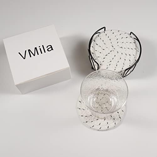 VMILA צבעים סופגים תחתיות למשקאות, רכבת ארוג כותנה מינימליסטית מוגדרת להגנה על שולחן השולחן לעיצוב הבית