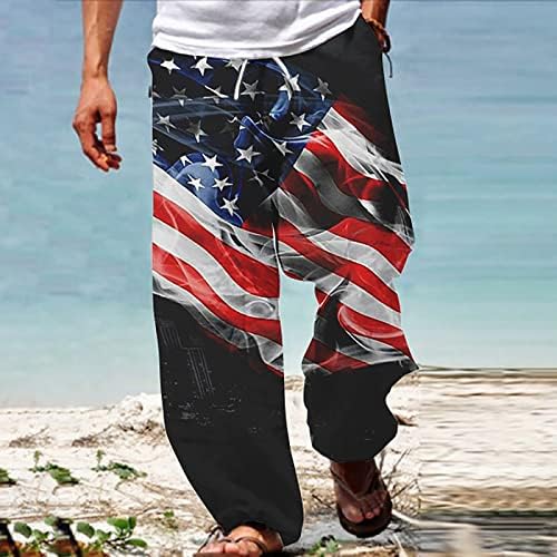 ילד גברים אמריקאי דגל פטריוטי מכנסיים לגברים 4 של יולי היפי הרמון מכנסיים בבאגי בוהו יוגה מזדמן זרוק מסלול