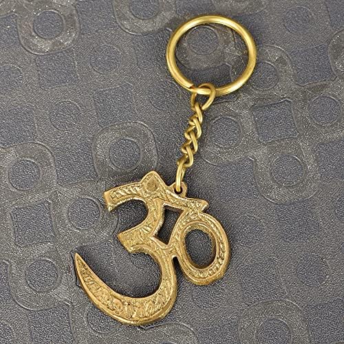 HandTechindia OM מפתח טבעת מפתח מחזיק מפתחות מתנה רוחנית AUM מחזיק מפתחות לאופני מכוניות מנעול