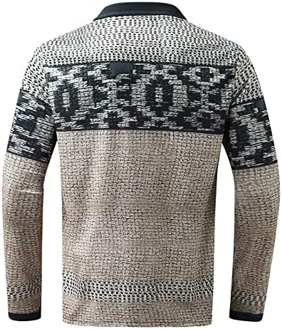 חולצות פולו של XZHDD לגברים, שרוול ארוך דיגיטלי בוהו קדמי קדמי כפתור צווארון צווארון עסקים חולצה מזדמנת בגדי
