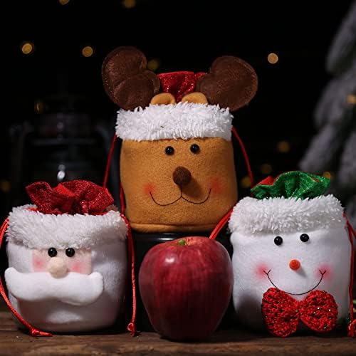 Qonioi 3 PC קישוט לחג המולד שקיות ממתקים מתאימות מאוד כמו, מתנות למסיבות, תפוחים וקישוטי עץ חג המולד מושלמים