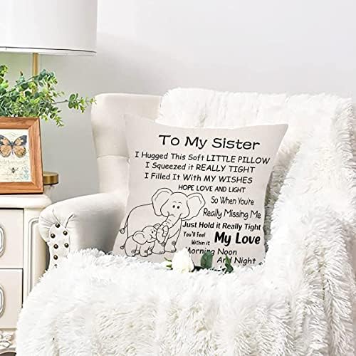 מתנות אחות מעוררות השראה של HCVONE מתנות לזרוק אחות כרית כרית כרית כרית פיל כיסויי אחות יום הולדת בית עיצוב