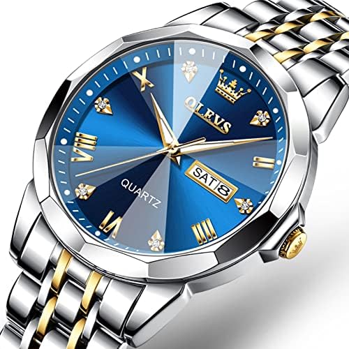 אולבס שעון לגברים נירוסטה גברים של שעון עם תאריך ויום קוורץ תנועה עמיד למים גברים של שעון…