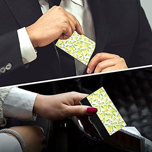 צבעי מים לימון עסקים כרטיס מחזיק עבור נשים גברים עסקים כרטיס בעל מקרה עם עור אישי כרטיס ביקור
