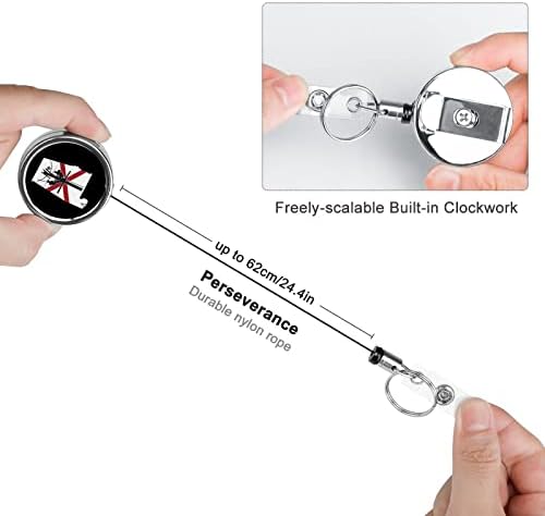 אלבמה מדינת בלם תג מחזיק סליל עם חגורת קליפ מפתח טבעת נשלף מתכת שם מזהה כרטיס מחזיק