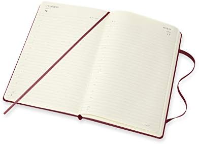 Moleskine במהדורה מוגבלת הארי פוטר 12 חודשים 2022 מתכנן יומי, כיסוי קשה, גדול, בורדו אדום