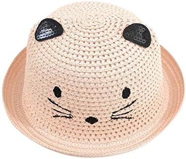 כובעי שמש קש לילדים מתאימים ולהתלקחות משיכה על כובעי קיץ של חוף חתול מצוירים כובעי דלי נוחים מתלקחים עבור