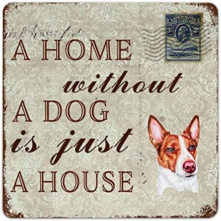 בית ללא כלב הוא רק בית באסנג'י מצחיק שלט מתכת מצחיק שלט חיות מחמד שלט ברוך הבא שלט מתכת אמנות כלב קישוט