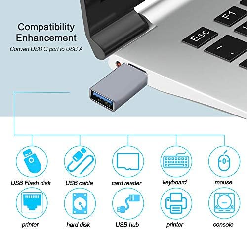 USB סוג C 2 חבילה OTG מתאם - עשוי מאלומיניום מלוטש - USB 3.1 סוג C זכר ל- USB 3.0 מטען מחבר USBC -