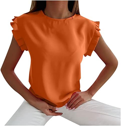 חולצה רגילה של נשים שרוול קצר 2023 בגדים צוואר צוואר צוואר בראנץ