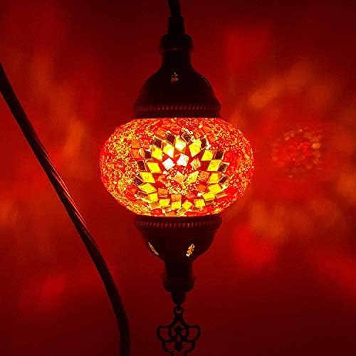 מנורה טורקית/מנורה מרוקאית טיפאני בסגנון שולחן שולחן זכוכית - OR9_SWAN