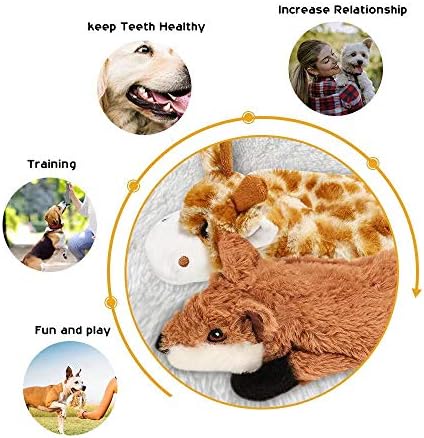 Nocciola 5 PCS צעצועים חריקים של כלב קמטים עם בד מזוין בשכבה כפולה, צעצועים לכלבים עמידים, ללא