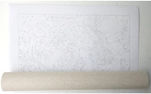 שטח דקו צבע לא ממוסגר לפי סט מספר - נמר לבן ושחור - קיר קיר קיר קישוט בציור קנבס 40 x 50 סמ / 16
