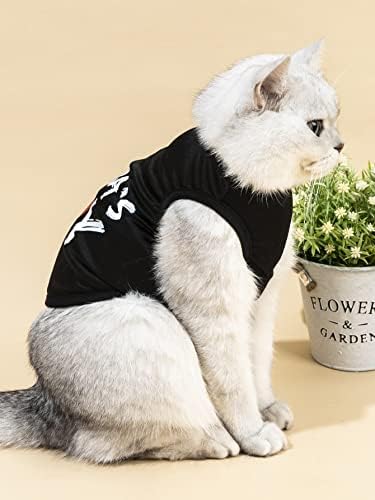 Soly Hux תלבושות חיות מחמד מכתב גרפי גור גרפי חולצה תלבושות ללא שרוולים לכלבים בינוניים קטנים וחתולים