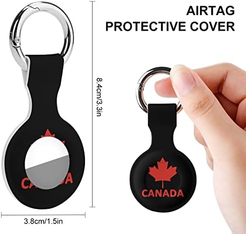 קנדה דגל מייפל מודפס סיליקון מקרה עבור תגי אוויר עם מחזיק מפתחות מגן כיסוי אוויר תג מאתר גשש אביזרי מחזיק