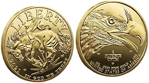 30 ממ * 2 ממ מטבע חירות מטבע מוטל מוטל זהב מצופה מכסף מטבע זיכרון מטבע נשר אמריקאי מתנה לאישיות מזל