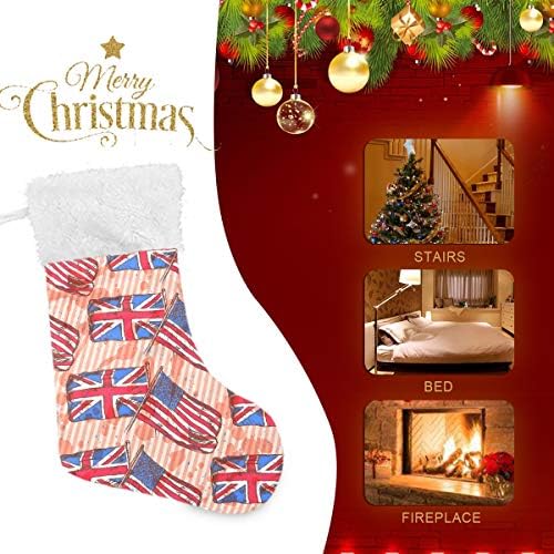 סקיצה פימילאגו בריטניה וארהב דגלי גרבי חג המולד 1 חבילה 17.7 , גרביים תלויים לקישוט חג המולד