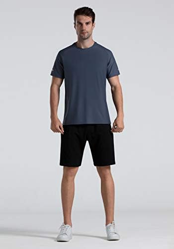 קירור מגברים קרח משי ריצה חולצות מהירות יבש שרוול קצר חדר כושר אתלטי חולצות חדר כושר UPF 50+ אימון חיצוני