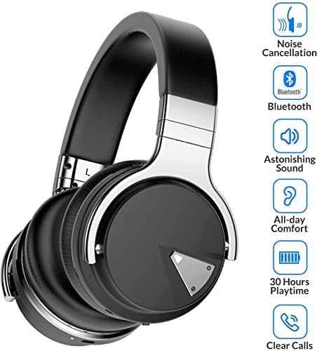 Silensys E7 אוזניות מבטלות רעש פעיל אוזניות Bluetooth עם אוזניות אלחוטיות של מיקרופון עמוק באוזן