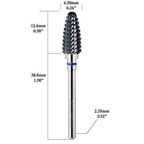 נייל מקדח גדול קונוס, יד ימין, קובץ חשמלי, נייל כלי, טונגסטן קרביד מקדחי להסרת ג ' ל לק אקריליק טבילה אבקה