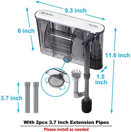 דאטו אקווריום לתלות על מסנן קטן דגי טנק תליית מסנן כוח מפל סינון מערכת עבור 20 כדי 30 גלון אקווריומים