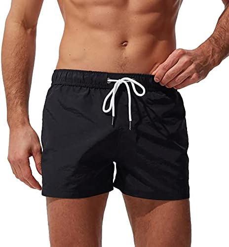 מכנסיים קצרים של Niuqi Mens Running עם מכנסי ספורט אתלטים של רשת עם כיסי רוכסן שכבה כפולה
