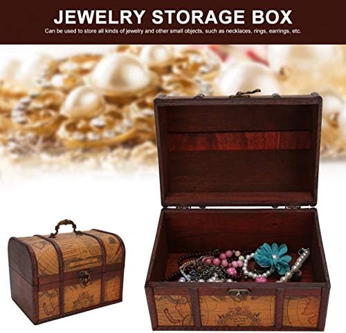 קופסת תכשיטים, מארגן תכשיטים קישוט עדין וינטג 'רטרו עגילי אבק טבעות צמיד לשרשראות