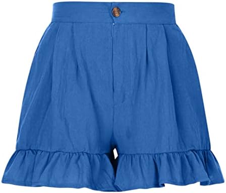 מכנסיים קצרים לנשים בנות זורמות קיץ פרוע לבוש מכנסי פשתן מותניים גבוהים מכנסיים אתלטים מכנסיים כיסים