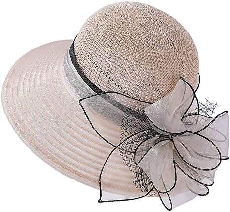 סרוגה אורגנזה כובע שמש פרח כובע שמש, כובע מסיבת תה צרפתי קנטאקי דרבי כובע כובע קיץ חוף
