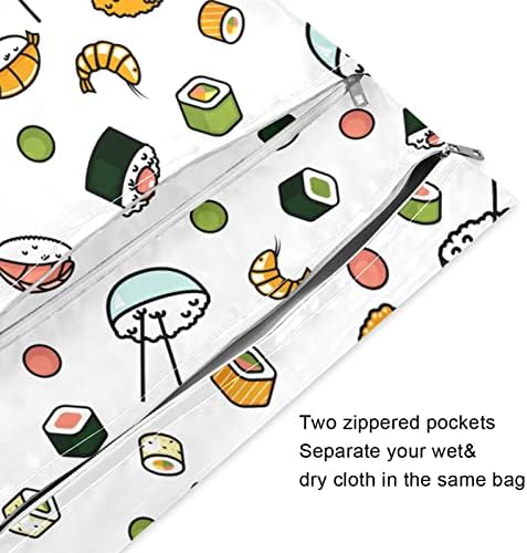 קיגאי 2 יחידות שקיות רטובות אטומות למים קאוואי סושי תבנית רחיצה חוזרת לנסיעות חוזרות ונשנות שקיות יבשות רטובות