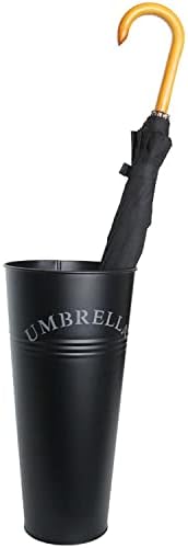 מחזיק מטריית מתכת זסוס למתלה מעמד עגול כניסה עם מגש טפטוף וים מתלים מטרייה מודרניים ופשוטים/שחור/22x15x47