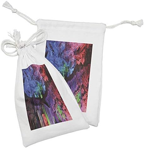 ערכת כיס בדים צבעונית של Ambesonne של 2, נושאי היווצרות סלע בצבע קשת נושאים טבעיים טבעיים קומפוזיציה