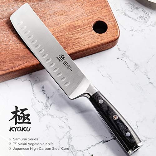 סדרת קיוקו סמוראי סכין שף + סכין נקירי + סכין שף מקצועי תיק רול שחור