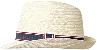 טיאלארט קש פדורה שמש כובע לגברים נשים קצר ברים קיץ החוף חיצוני קובני טרילבי כובע בז' / צהוב בינוני