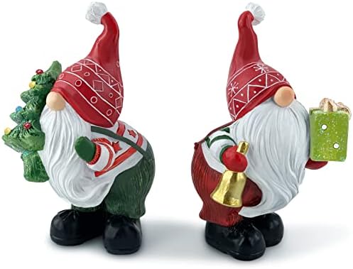 Hodao 2 PCS קישוטי גמדי חג המולד חג המולד גמרים צלמיות עיצוב חורף שדוד בעבודת יד סקנדינבי טומטה גנום פסלונים