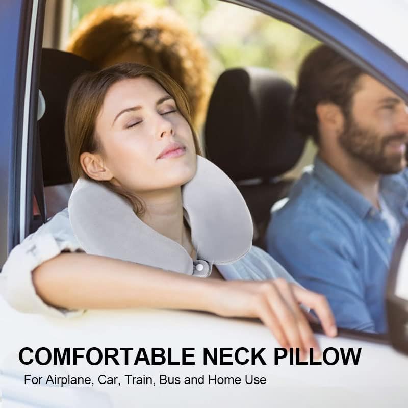 כרית נסיעות זיכרון קצף כרית צוואר ראש תמיכה בכרית רכה לשינה מנוחה כרית צוואר בצורת צוואר עם כיסוי