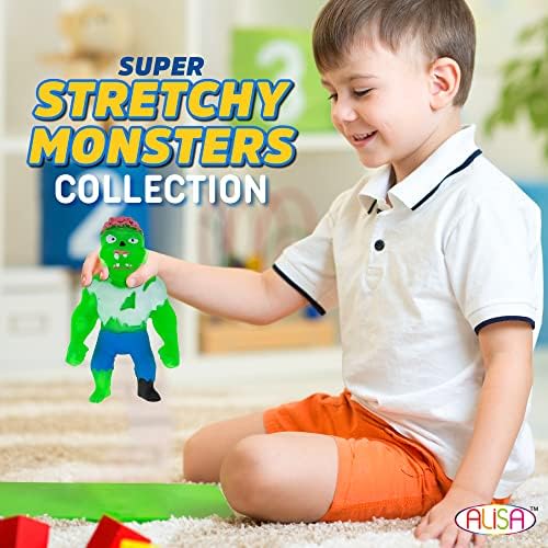 Monster Flex צעצועים נמתחים לבנים ולבנות - סט של 7 - מפלצות מתיחה מפחידות - נמתח צעצועים לילדים לילדים