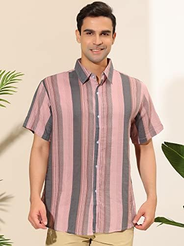 לארס אמדאוס כפתור חולצה מפוסת קיץ של לגברים