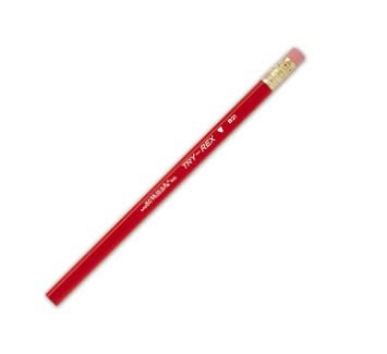 נסה רקס 258762 עיפרון ראשוני משולש עם מחק, אדום