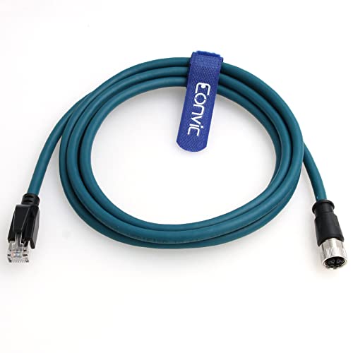 Eonvic M12 x קוד 8 סיכה נקבה עד RJ45 Cat-7E כבל אתרנט גמיש גבוה למצלמה תעשייתית של קוגנקס