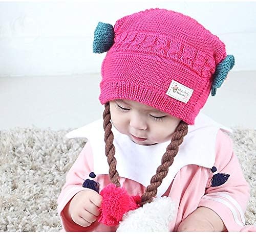פעוטות פעוטות בנות תינוקות חמודות חמוד חורף סרוג כובע פאה חם עם רירית כותנה