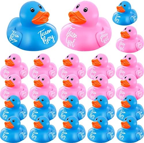 24 חתיכות מין כחול ורוד חושף ברווזי גומי במיני דווזי צעצועים אמבטיה צוות נערת צוות נער בוי ברווזים קטנים למקלחת