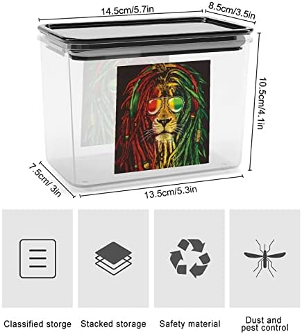 ראסטה האריה מזון אחסון מיכל פלסטיק ברור אחסון קופסות עם חותם מכסה