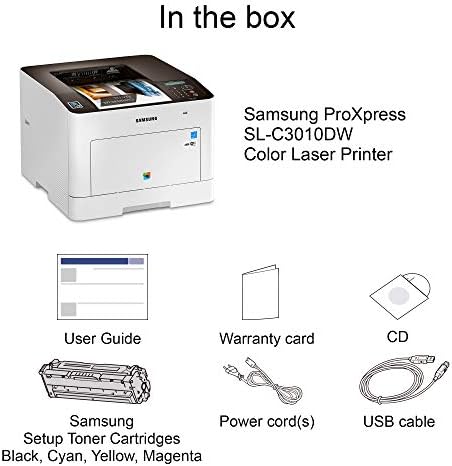 HP Samsung Proxpress C3010DW מדפסת לייזר צבעונית אלחוטית עם קישוריות ניידת, הדפסת דופלקס, אבטחת הדפסה וכלי