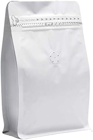 50 חתיכות 4 אונקיה לבן קראפט נייר קפה שקיות, לקום קפה שקיות עם אחד דרך הסרת גזים שסתום לשימוש חוזר צד רוכסן