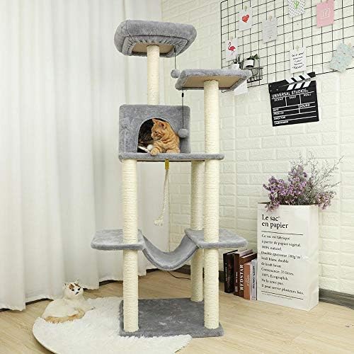 Miwaimao משלוח ביתי חתול צעצוע מגרד עץ מטפס עץ עץ חתול צעצוע קופץ צעצוע עם סולם מסגרת טפסים ריהוט לחתולים עמדת