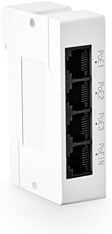 Mokerlink 4 Port Poe Extender, IEEE 802.3 AF/AT POE Repereater, 100Mbps, 1 poe ב 3 Poe Out, Wall & Din
