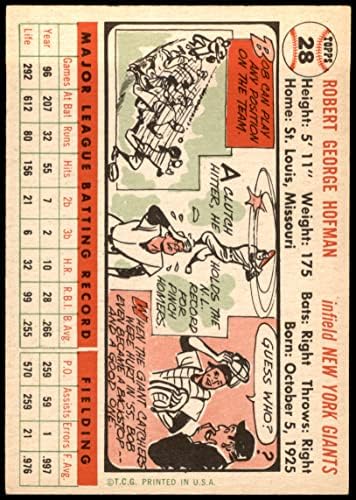 1956 Topps 28 בובי הופמן ניו יורק ענקים לשעבר/MT Giants