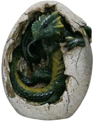 PTC בגודל 4.75 אינץ 'דרקון ירוק בקיעת פסל פסל ביצים